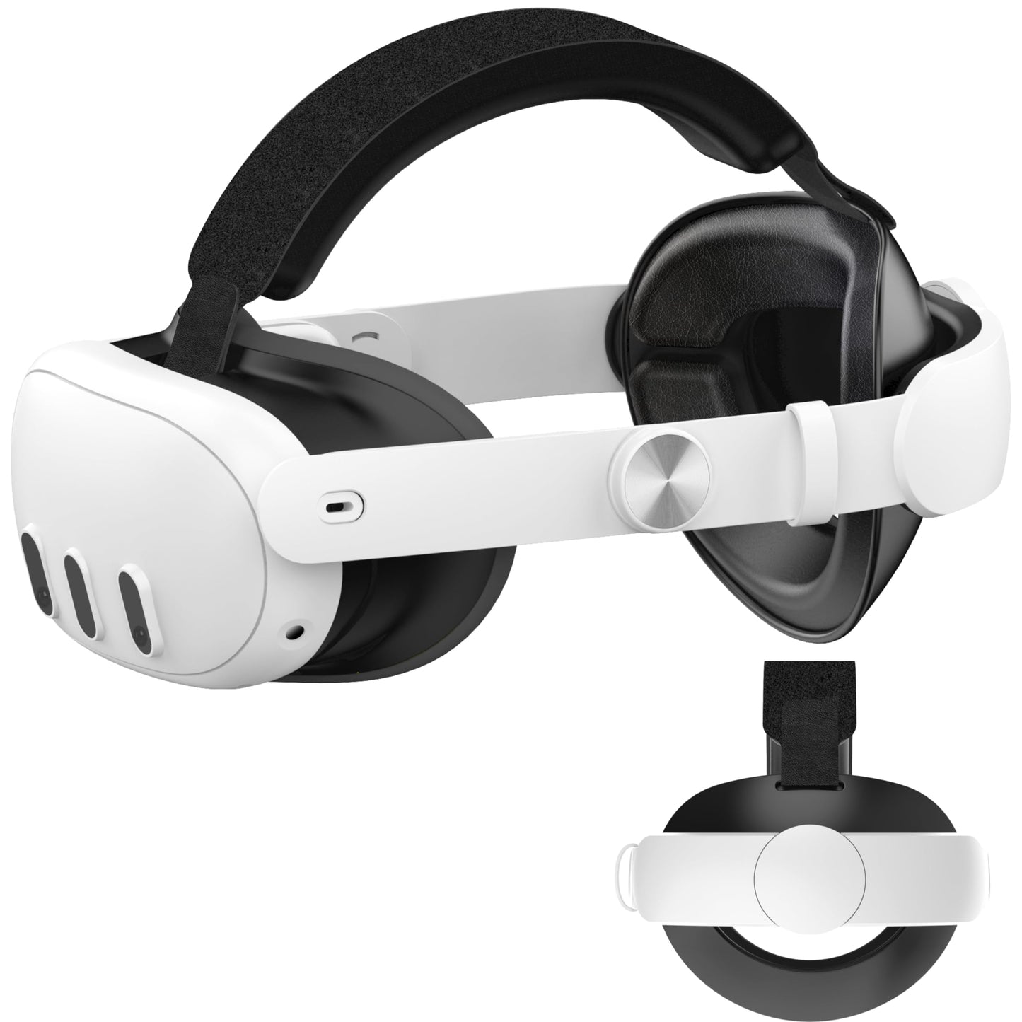 Adjustable Head Strap for Meta Quest 3 VR Headset - ABS + Foam, White
