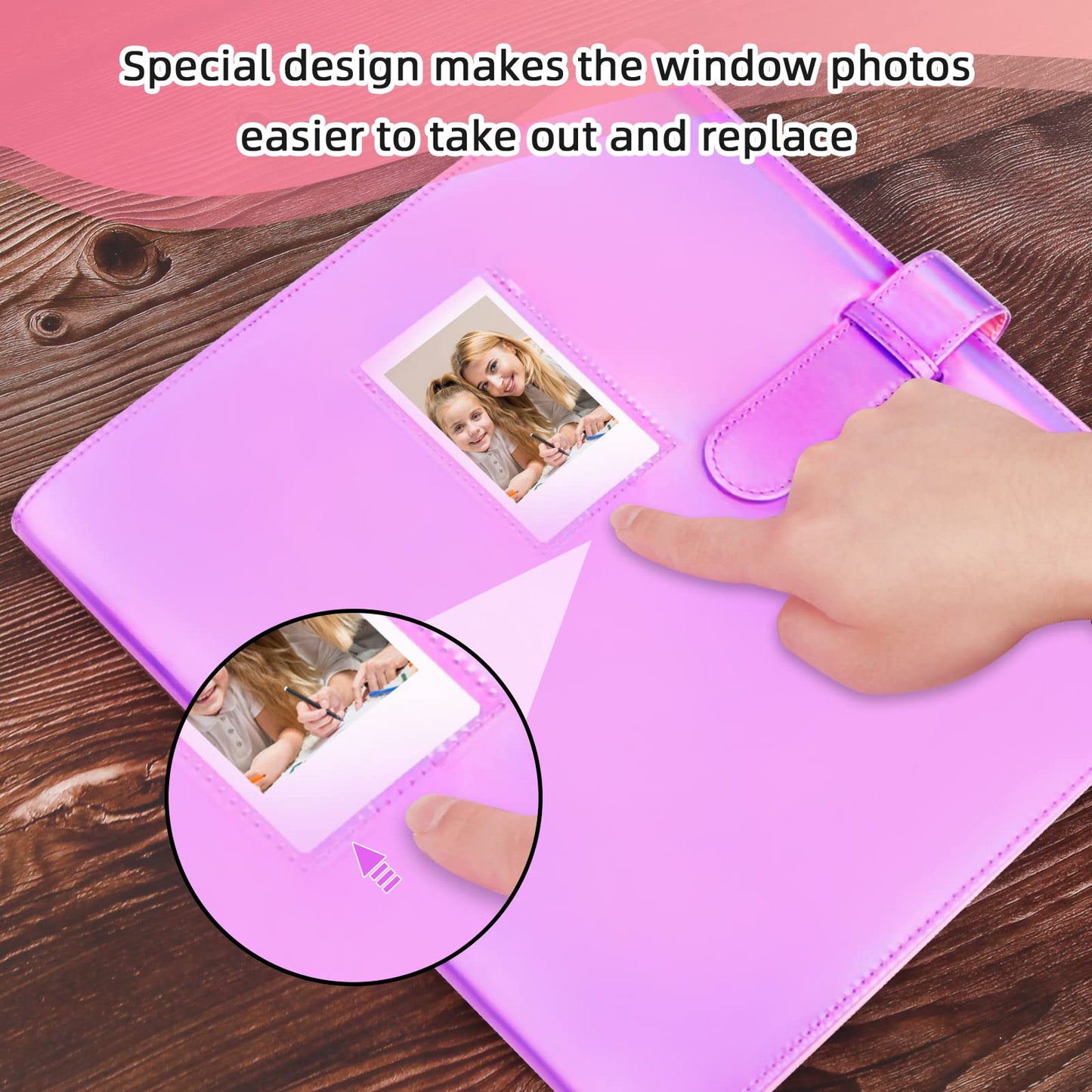 640 Pocket Photo Album For Fujifilm Instax Mini Polaroid Zink 2x3 Magic Purple