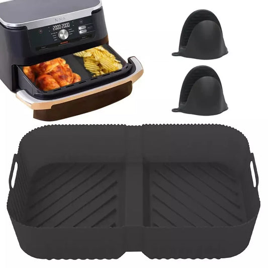 Ninja AF500UK Air Fryer Silicone Liners – 3 Pcs Reusable Non-Stick Tray | Dual Flex Drawer Compatible