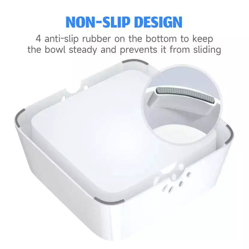 ELS PET Dog Water Bowl with Filter Non Spill Slow Drink Pet Water Bowl