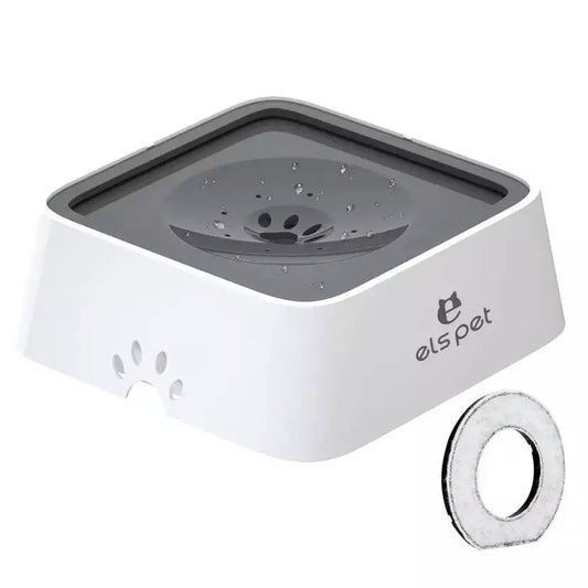 ELS PET Dog Water Bowl with Filter Non Spill Slow Drink Pet Water Bowl