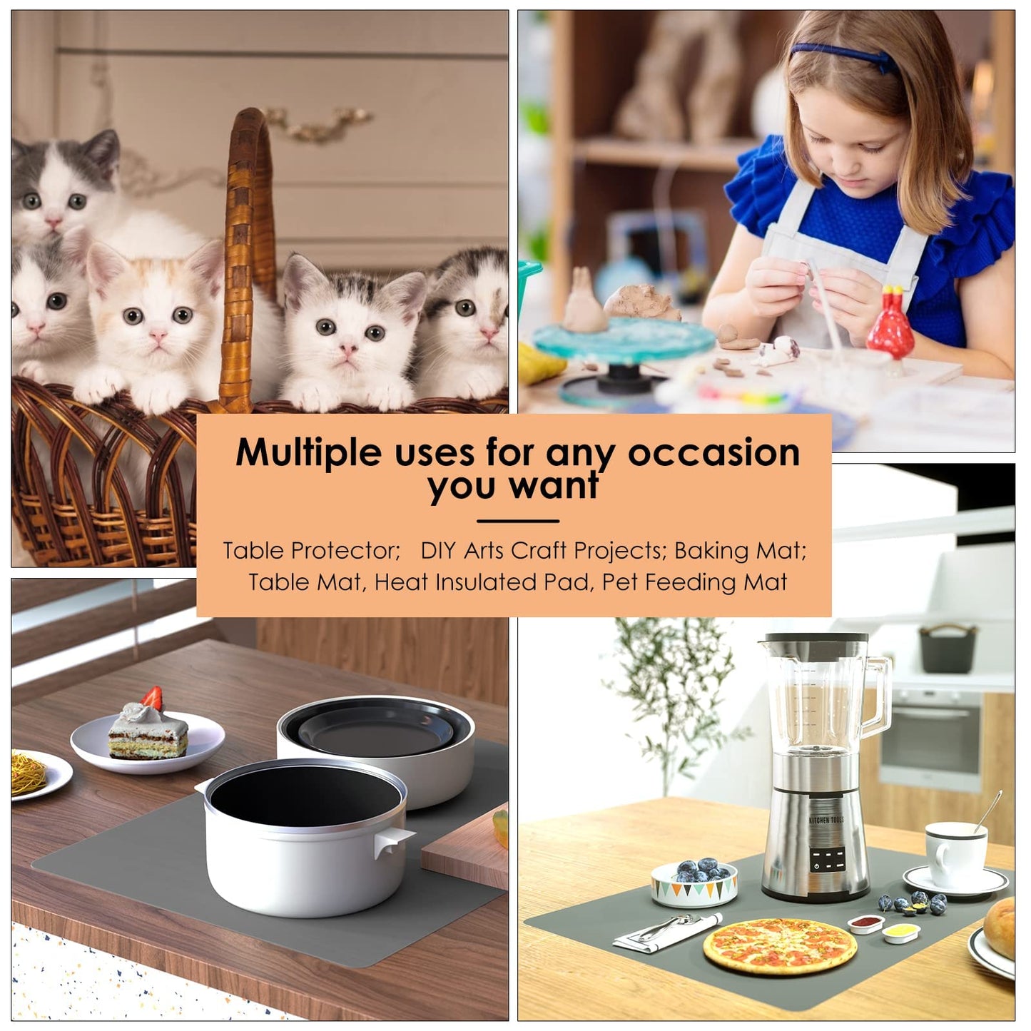 KitchenRaku Extra Large Silicone Worktop Protector Mat Heat Resistant