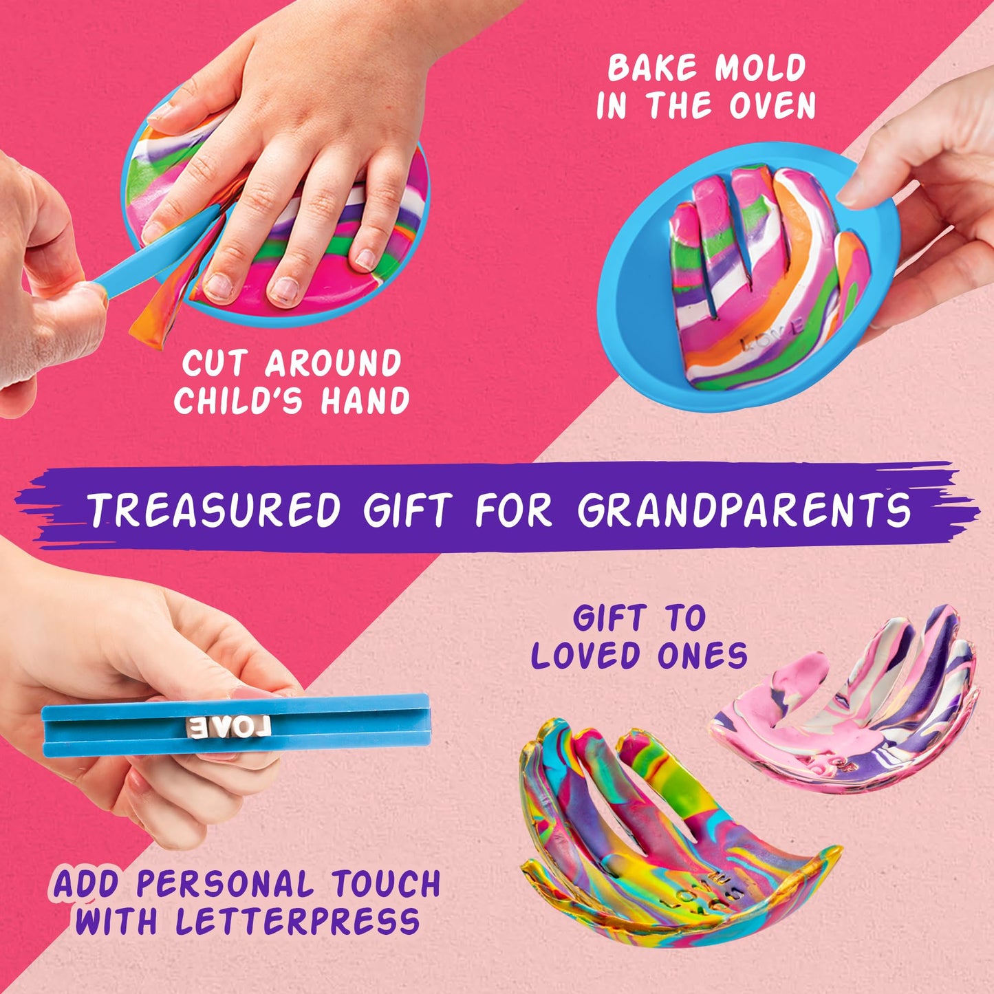 Clay Craft DIY Studio Set With 40 Modelling Clays Tools Letter Press For Kids
