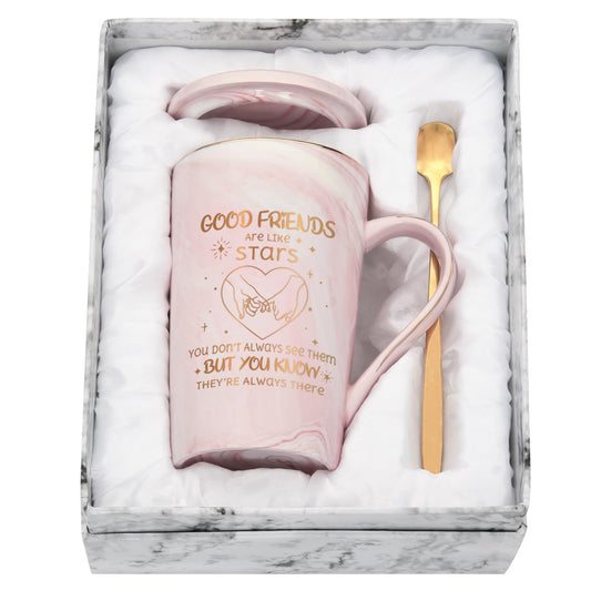 Friendship Mug Gift Set 400 ml + Bath Ball & Candle | Best Friend Coffee Bundle