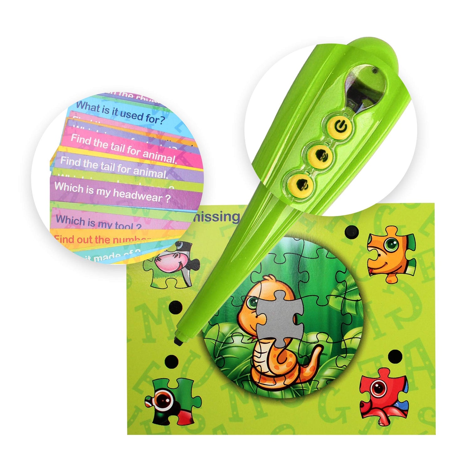 Smart Talking Pen Alphabet Flashcards Interactive Learning Toy Kids