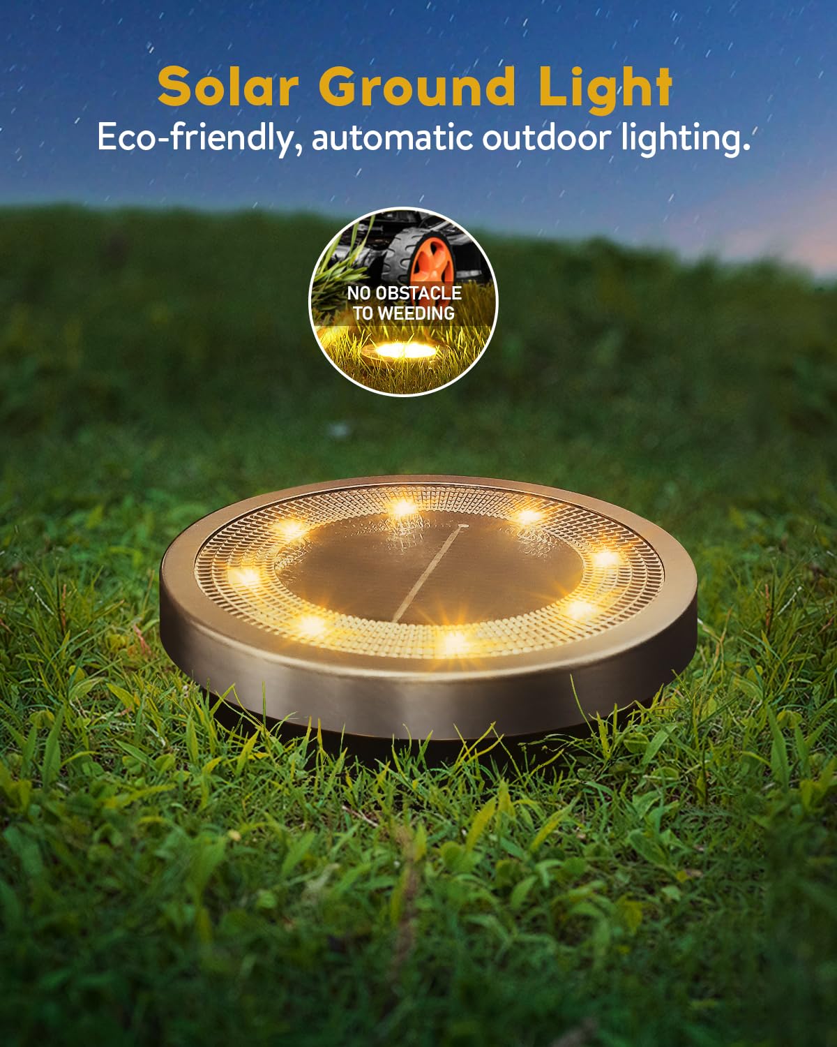 Solar Ground Lights for Garden Path (12 Pack)