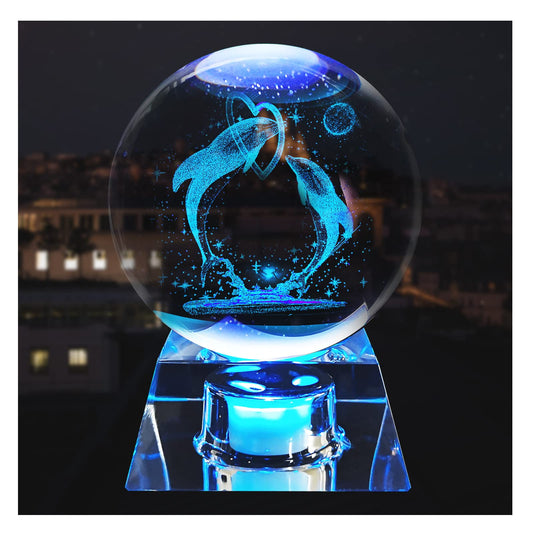 OEGINFIT 3D Solar System Crystal Ball with LED Base – Cosmic Night Light