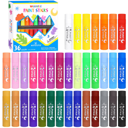 Tempera Paint Sticks,36 Vibrant Colours Washable Paint Sticks For Kids, Quick Drying